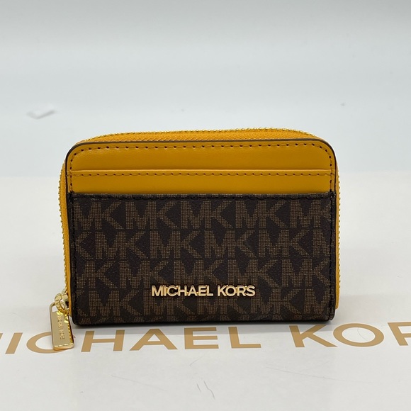 Michael Kors Medium ZA Card Case Wallet Marigold - Picture 1 of 7